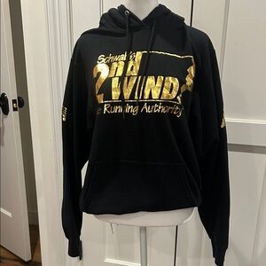 Black Hoodie with Gold Print